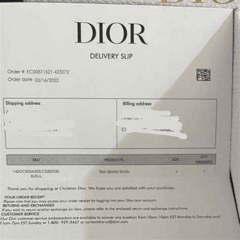 dior delivery